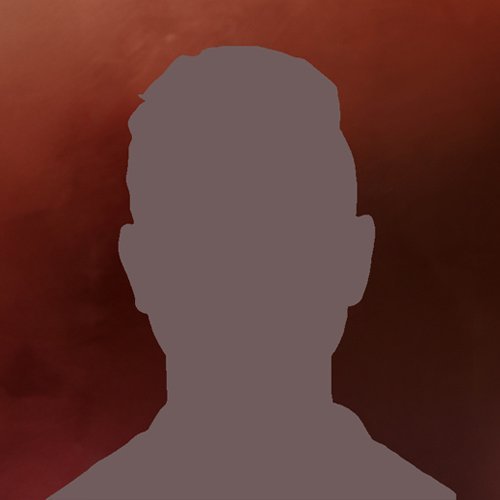 Eine schlichte Silhouette eines Kopfes vor einem sanften, rotbraunen Hintergrund, der eine geheimnisvolle Atmosphäre schafft.